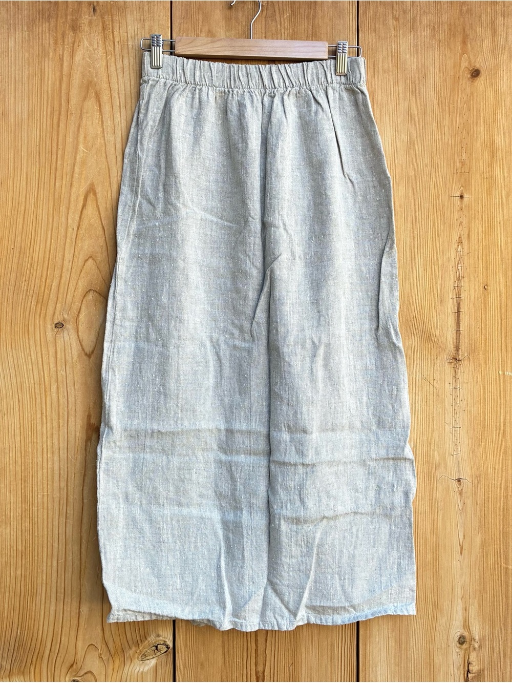 Bryn Walker Long Tan Linen Skirt Sz Medium